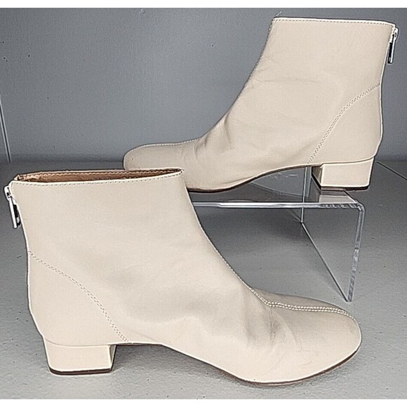 Madewell Shoes - Madewell Ankle Boots Intentionally Blank MA424 Cream / White Womens Size 6 EUC
